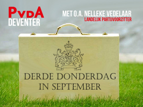 ‘Derde Donderdag’ met Nelleke Vedelaar & Paul Tang op do. 20 sept.